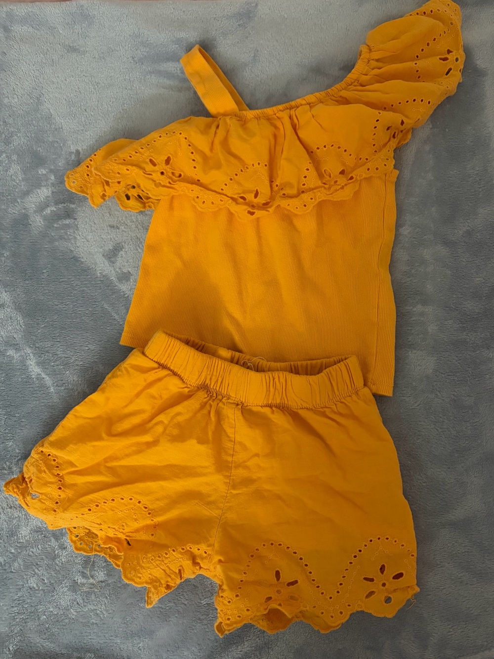 Girls' Eyelet One-Shoulder Skort Set in orange